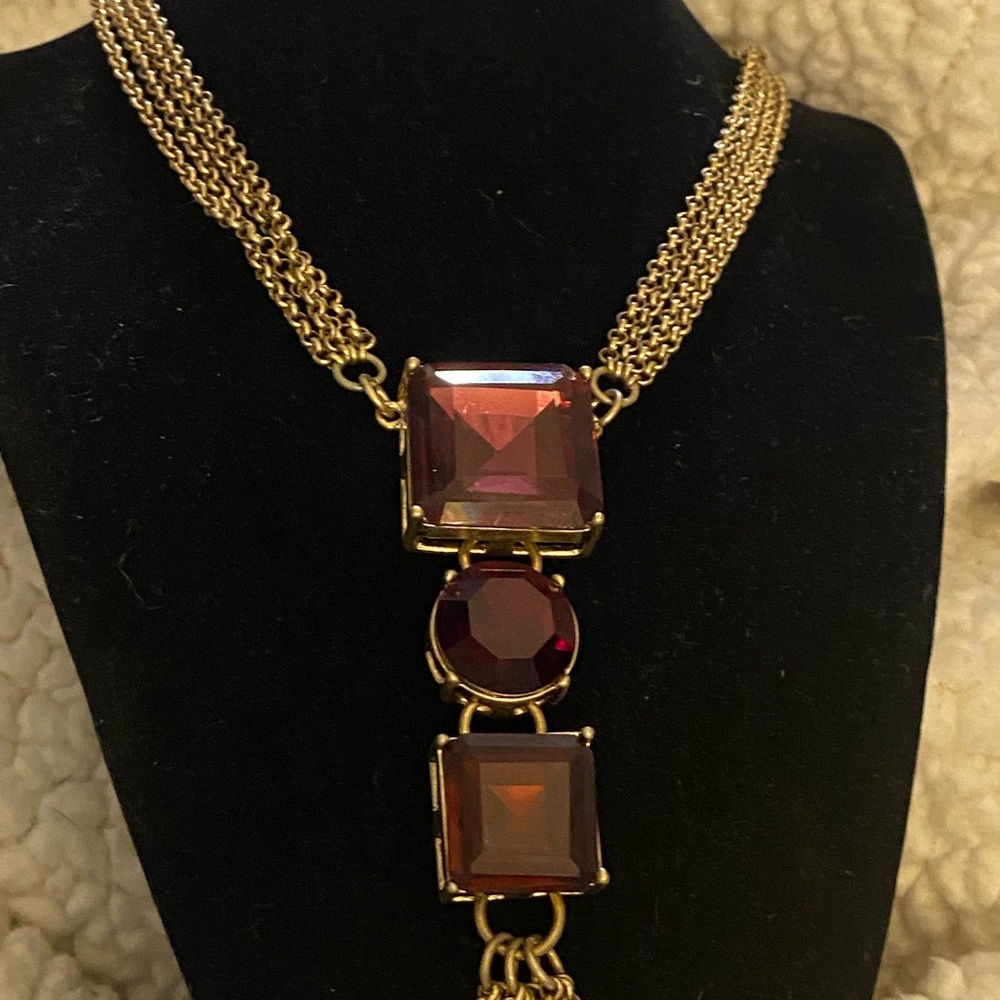 Lane Bryant Gold Necklace with Red Accents